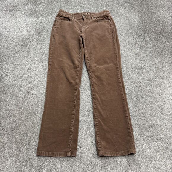 Lands' End Pants - Lands' End Mid Rise Straight Leg Corduroy Pants Womens 4 Brown Cotton Stretch